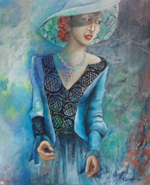 Acryl op doek. Afmetingen: 1 m bij 1,20 m. Prijs: €795